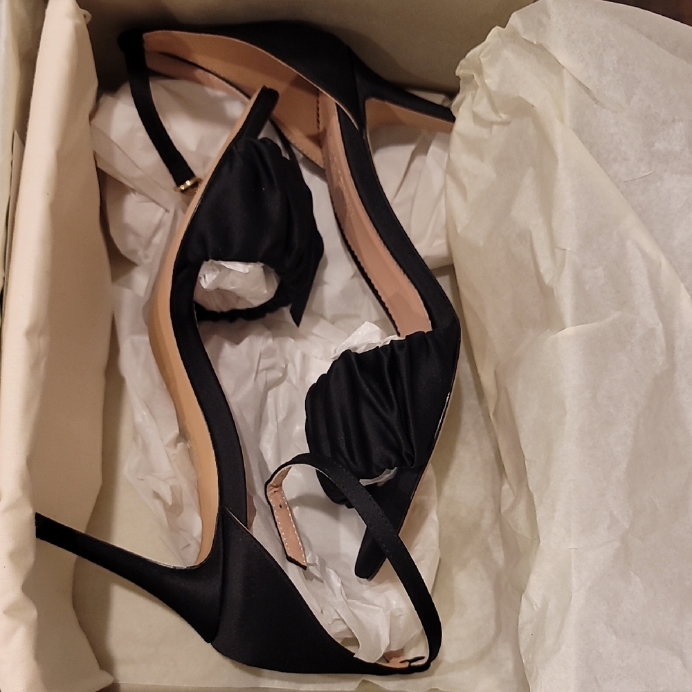 J. Crew Elegant Black Satin Heels